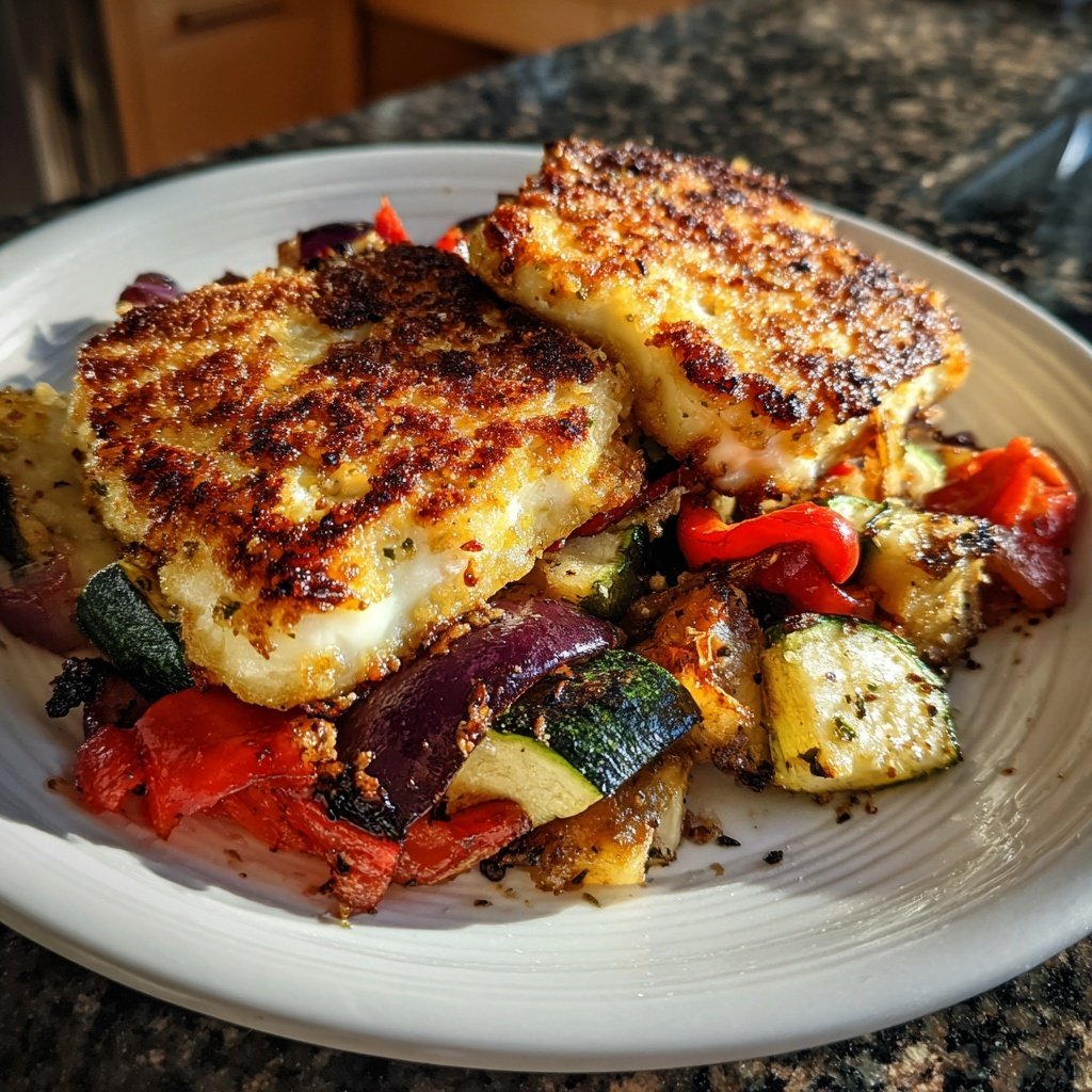 Gegrillter Halloumi Mit Gemüse