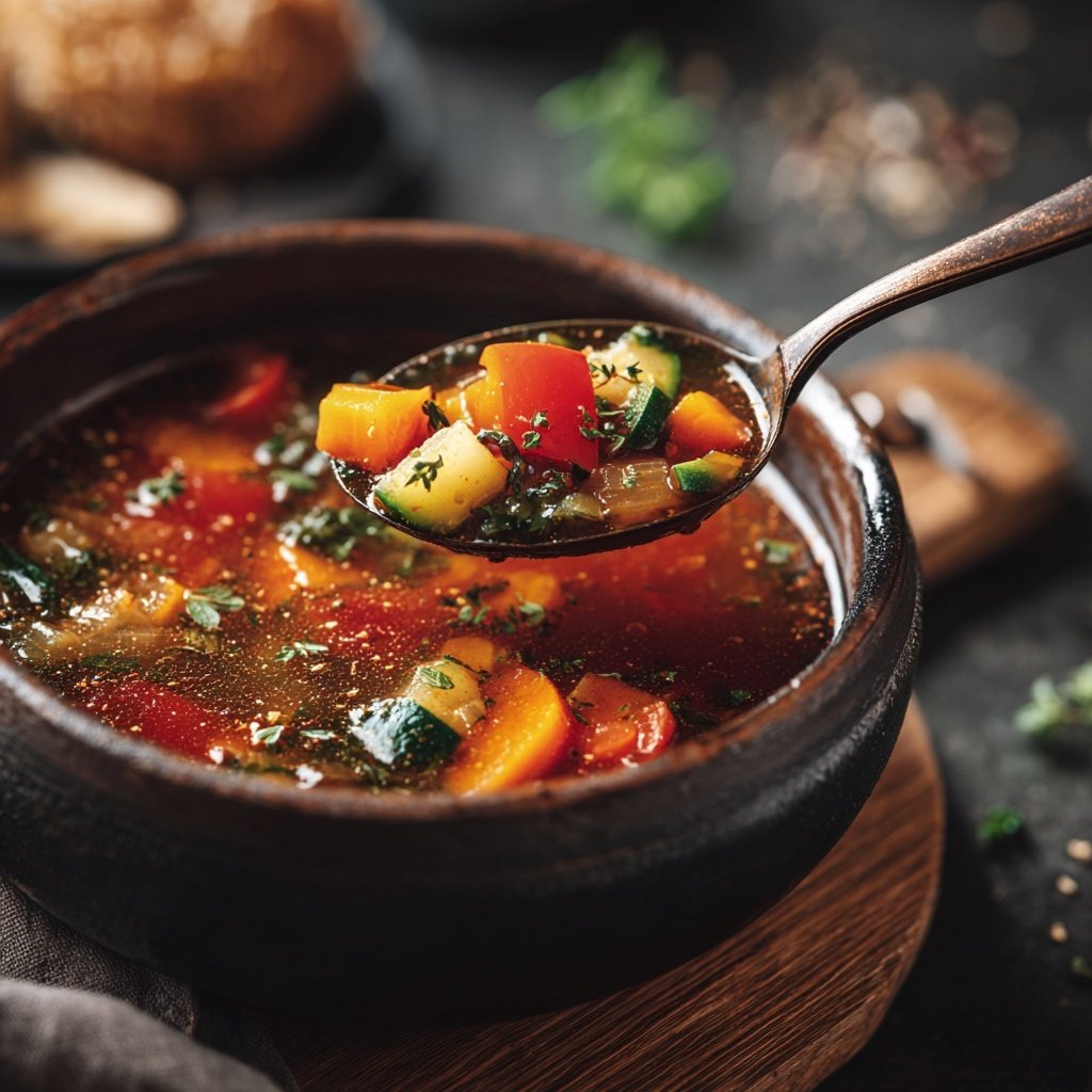 Abendessen leicht mit Suppe