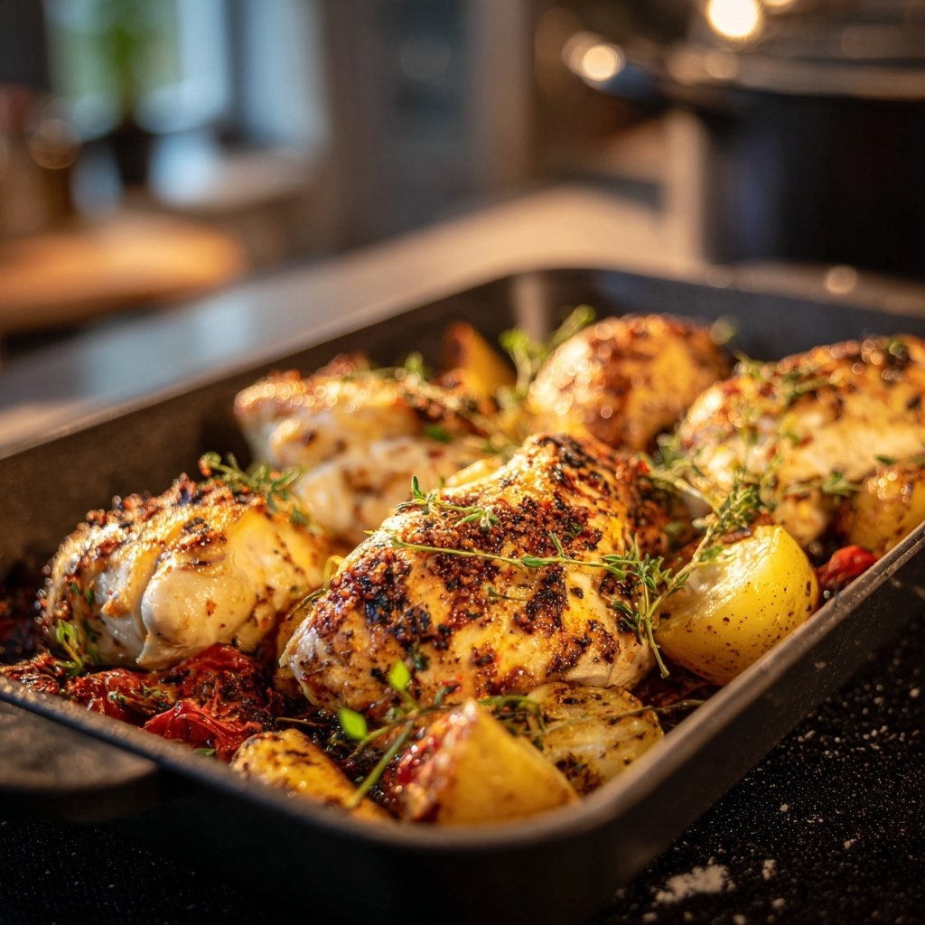 Kalorienarme Hähnchenbrust Mit Ofengemüse