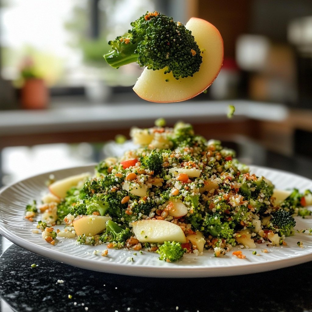 Roher Brokkoli-Salat mit Apfel – Vegan und Low Carb