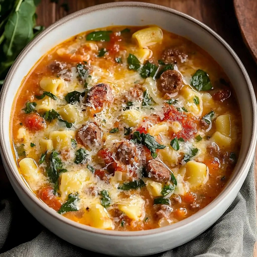 Italienische Wurst Pasta Suppe