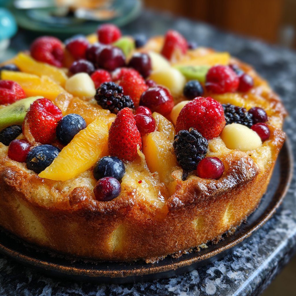 Blechkuchen mit Früchten der Saison