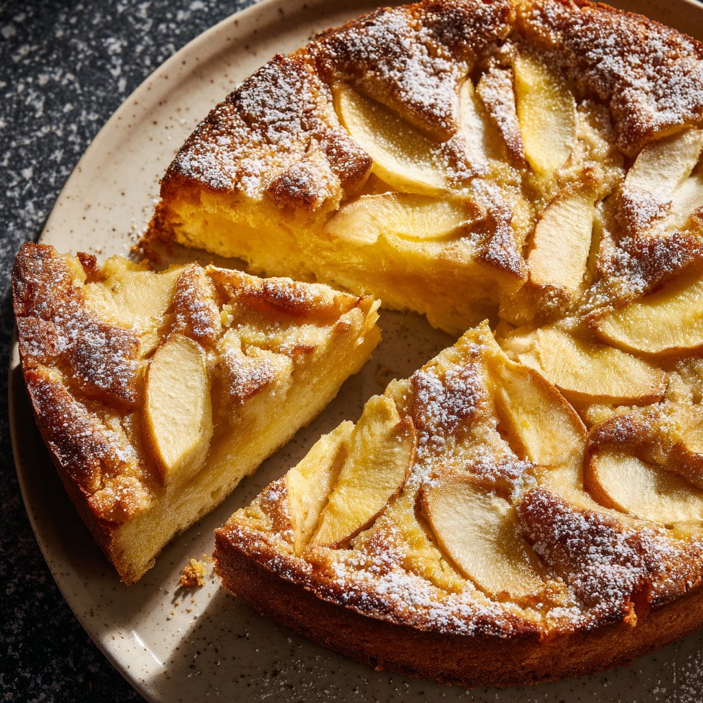 Blechkuchen mit Apfelspalten