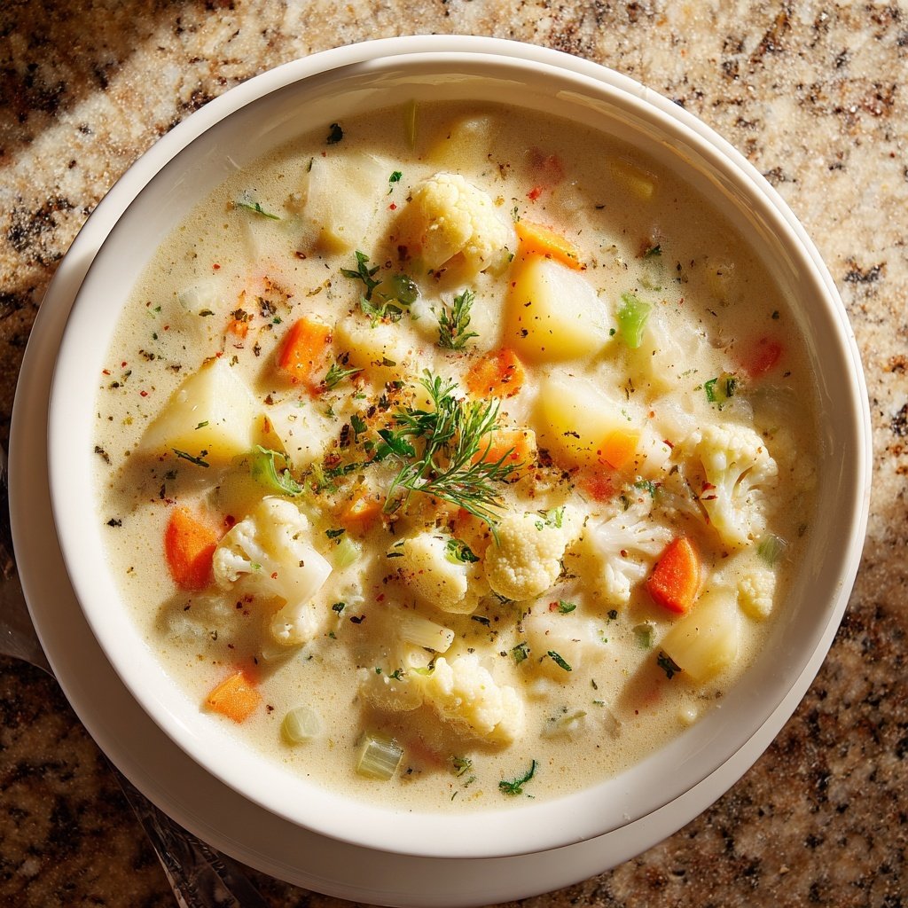 Blumenkohlsuppe mit Kartoffeln