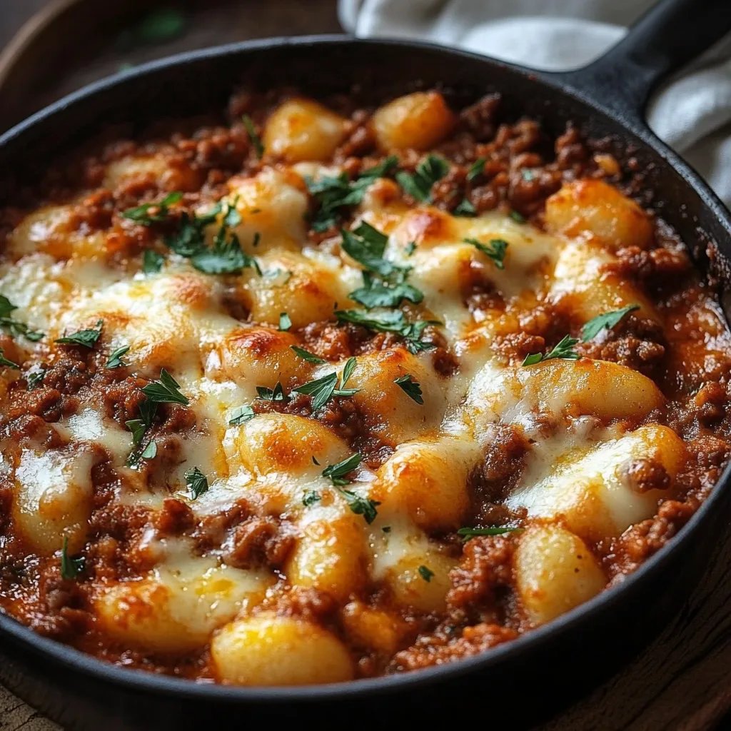 Cheesy Bolognese Gnocchi Bake